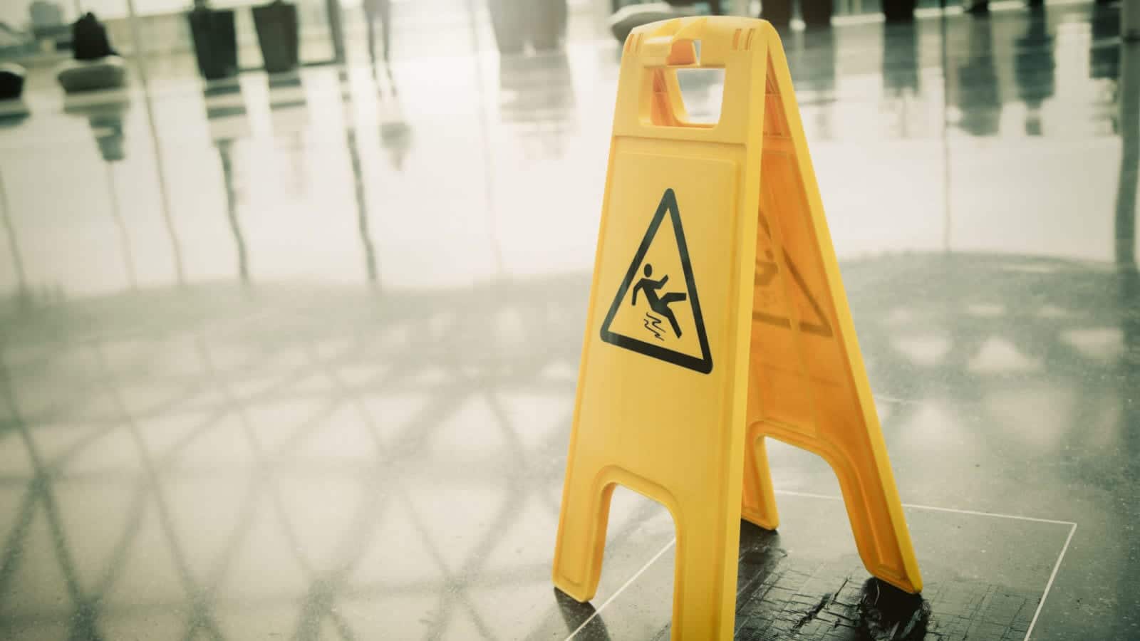 Caution Slippery Stock Photo