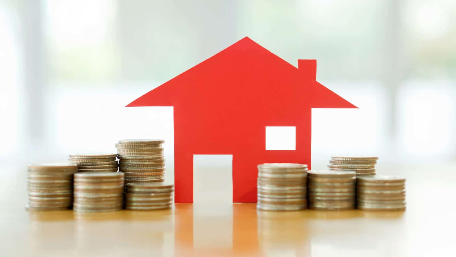 Red House surrounded by coins