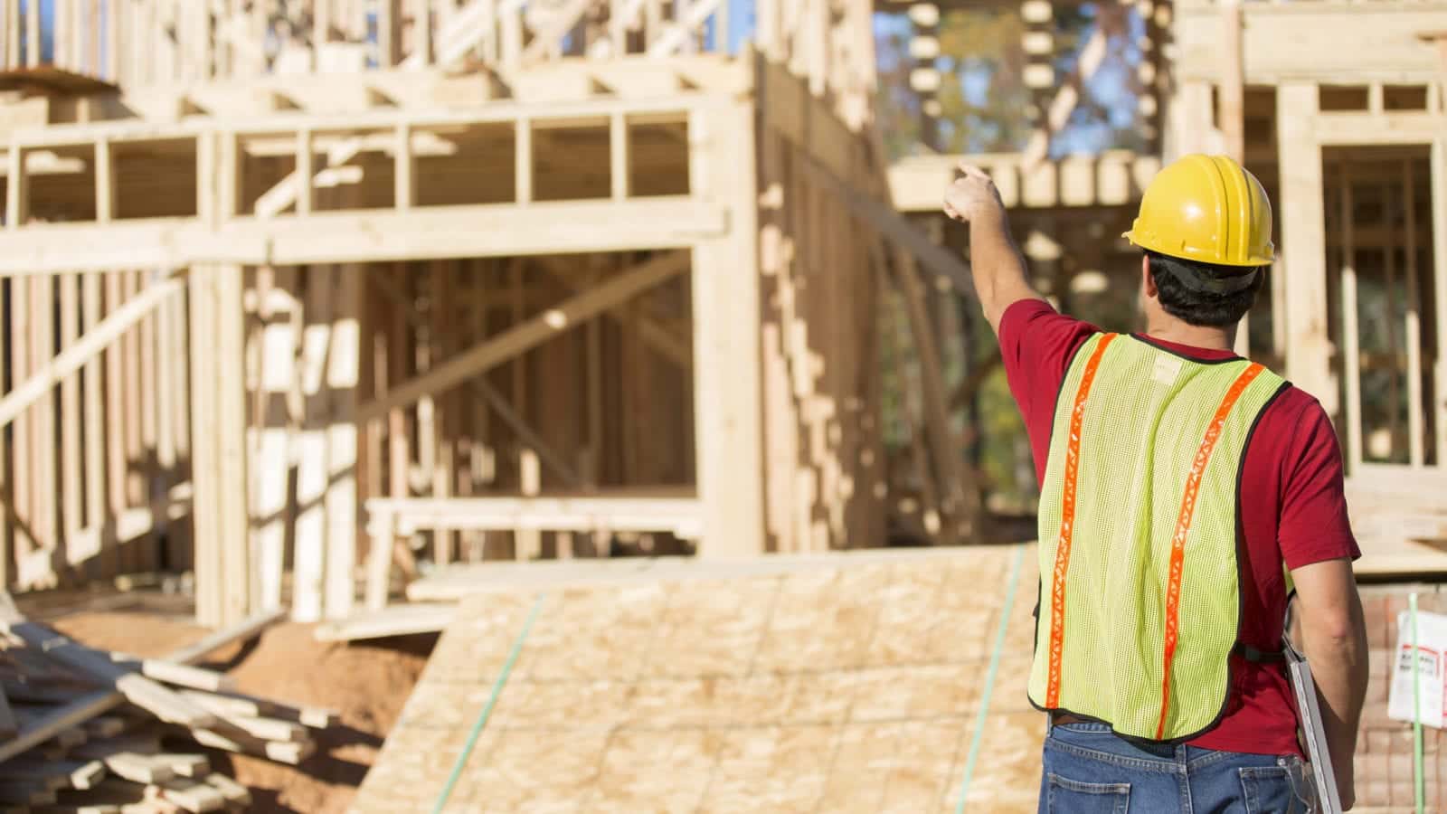 Construction Worker - Home Builder Stock Photo