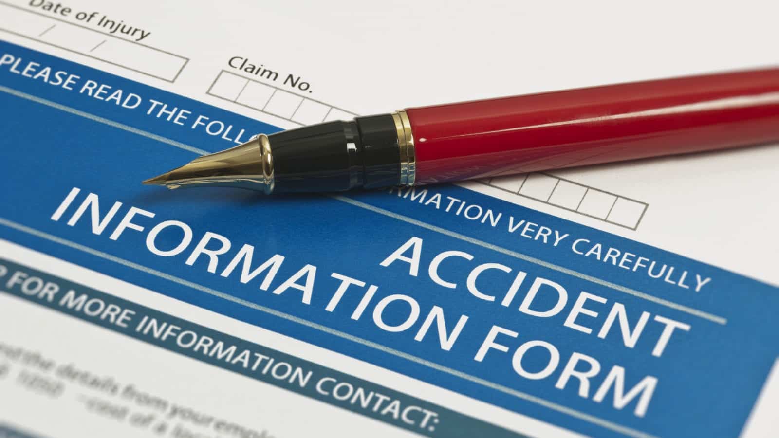 Accident Information Form Stock Photo