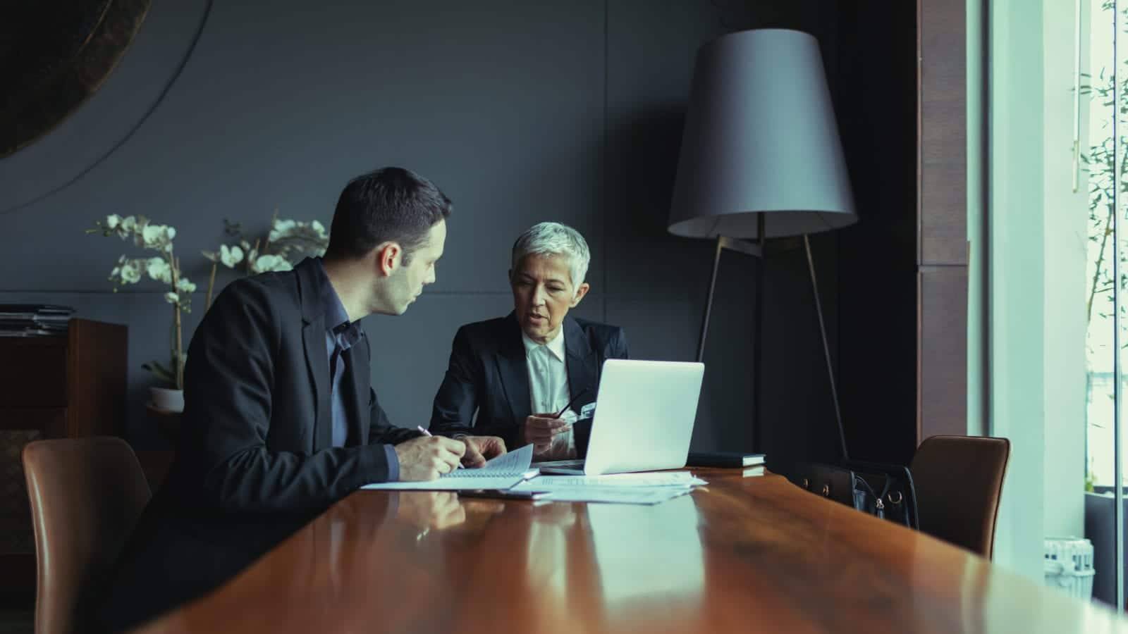 Lawyer Meeting With Client Stock Photo