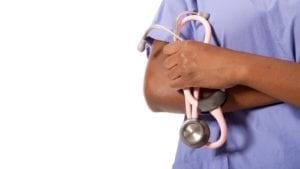 Nurse With Stethoscope Stock Photo