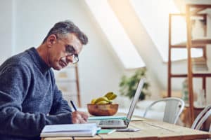 Man researching nursing homes for his loved ones