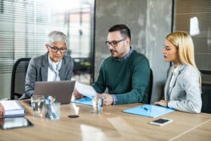 family members meeting with a nursing home attorney