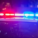 Flashing lights of a police car